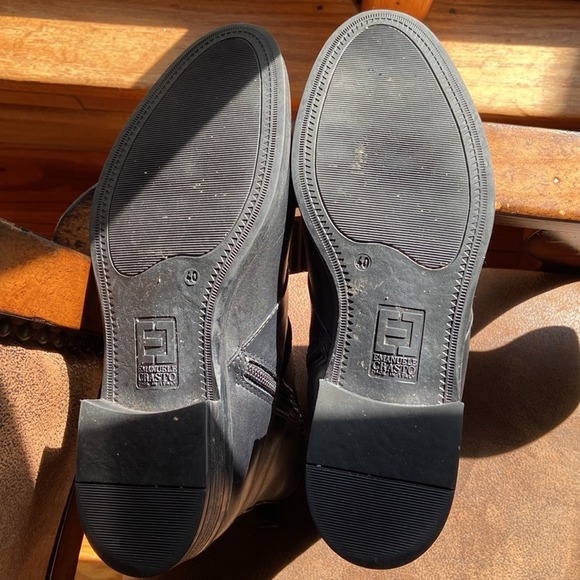 Emmanuel Crasto Italy Soft Black Leather Harness Boots Riding Buckle 40 9.5 M - Picture 4 of 4